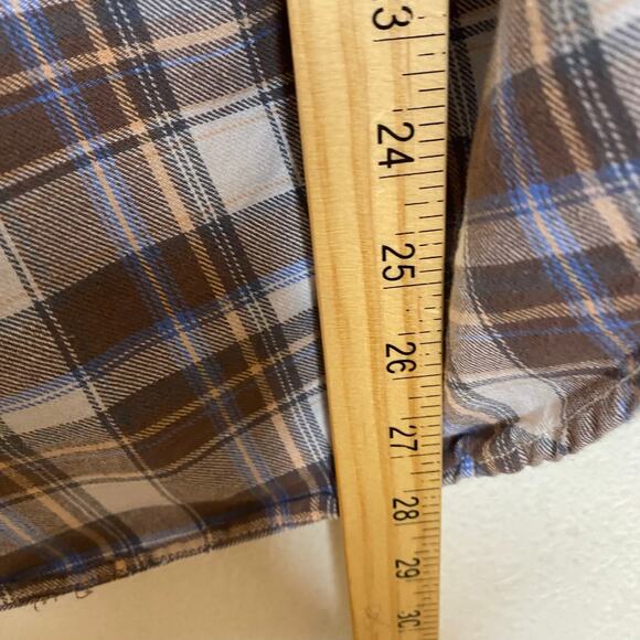 Gray Saks Fifth Avenue Mens Cotton Plaid Button Down Size Large - Picture 8 of 8